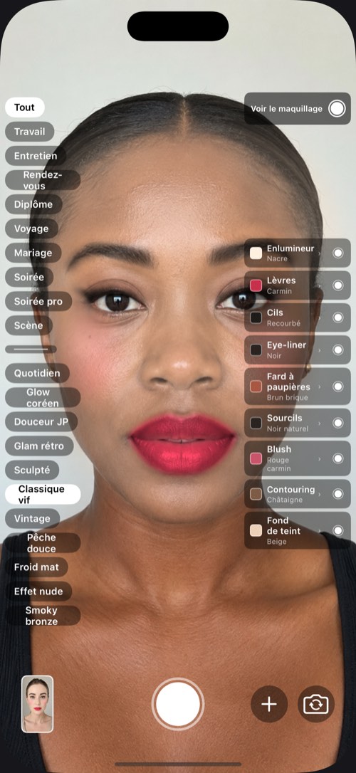 Visage 5 sur cinq, portant les mêmes teintes