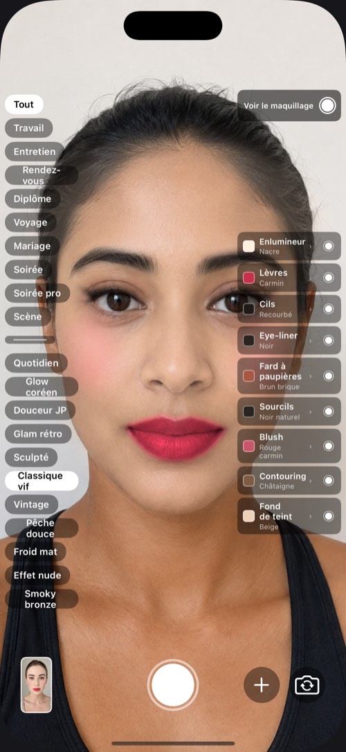 Visage 4 sur cinq, portant les mêmes teintes
